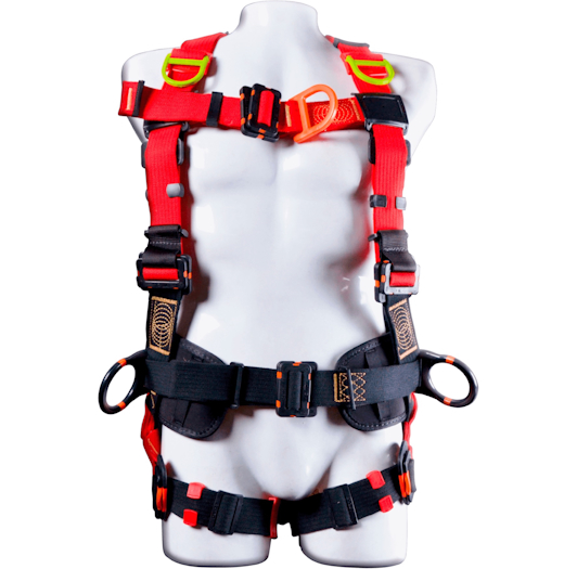 Arnés Arc Flash de cuatro (4) puntos 
de anclaje con faja lumbar en H.

